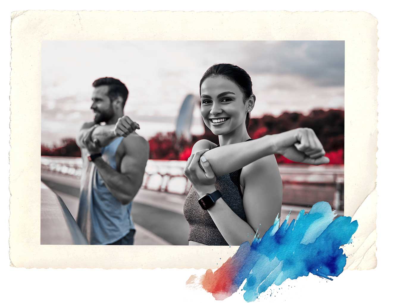 healthy people stretching